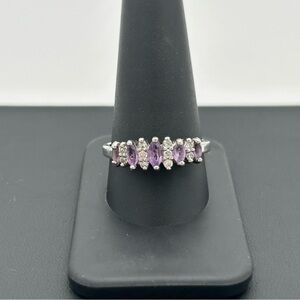 Sterling Silver Lavender Marquise Ring
